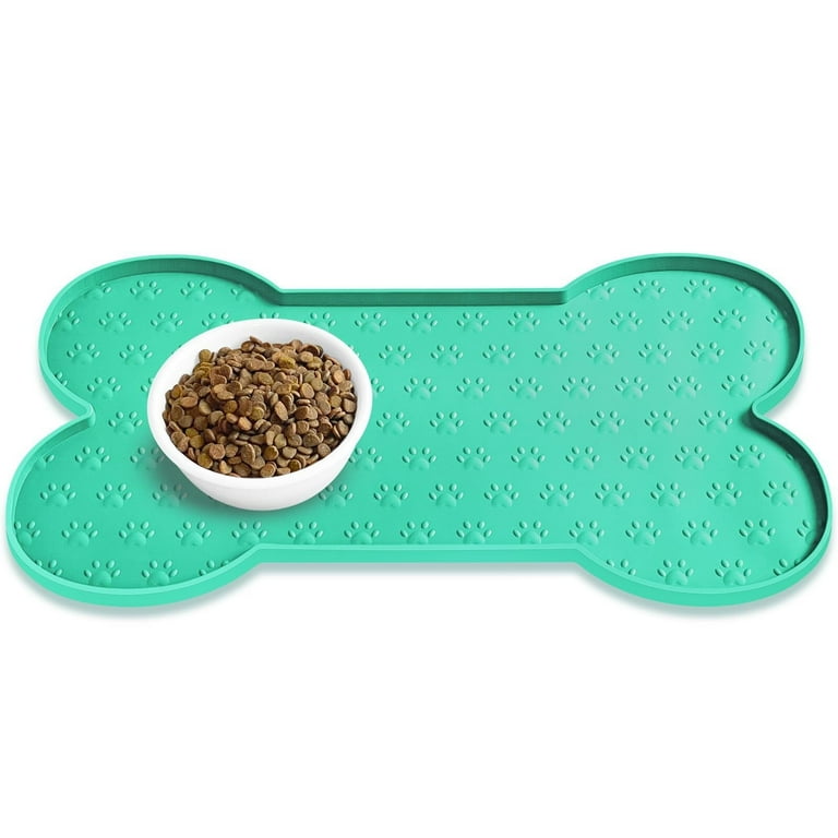 Dog Food Mat Anti-Slip Silicone Dog Bowl Mat Thicker Pet Placemat