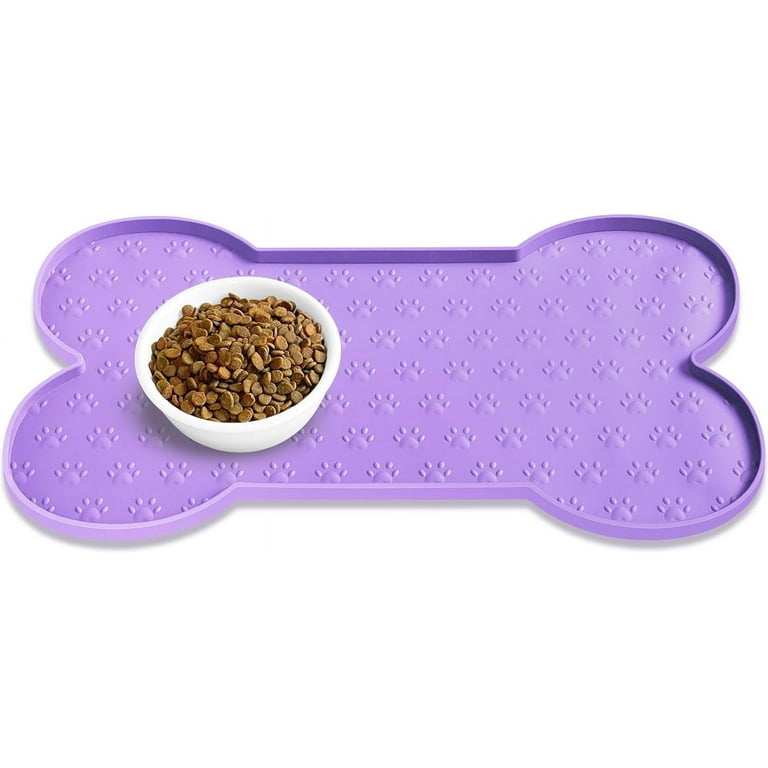 Dog Food Mat Anti-Slip Silicone Dog Bowl Mat Thicker Pet Placemat