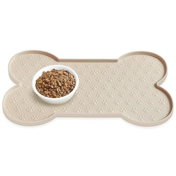 Dog Food Mat,Anti-Slip Silicone Pet Placemat,Waterproof Feeder Tray for Small Medium-Sized Dogs Cats