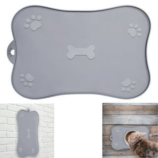 Dog Mat for Food and Water 2 Pieces Bone Shape Dog Mats Non-Slip