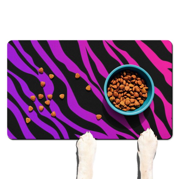 Dog Food Mat with Classic Leopard Print, Durable Absorbent Waterproof Pet Feeding Mat, Non-Slip, Quick Dry, Easy Clean Featuring Fashionable Animal Spots Pattern