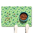 thumbnail image 1 of Dog Food Mat, Dog Mat for Food and Water, Pet Dog Cat Bowl Mat, Anti-Slip Reusable Feeding Mat with Green Clover Shamrock,16inx24in, 1 of 7