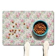 thumbnail image 1 of Dog Food Mat, Dog Mat for Food and Water, Pet Dog Cat Bowl Mat, No-Slip Absorbent Water Water Bowl Mat with Pink Rose Flower,16inx24in, 1 of 7