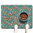 thumbnail image 1 of Dog Food Mat Featuring Bloom and Tropical Flower Pattern, Absorbent Waterproof Non-Slip Pet Feeding Mat, 1 of 5