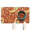 thumbnail image 1 of Dog Food Mat Featuring Mandala Exotic Artistic Elegant Classic Chic Aesthetic Vibrant Indian Tribal Design, Durable Waterproof Non-Slip, 1 of 4