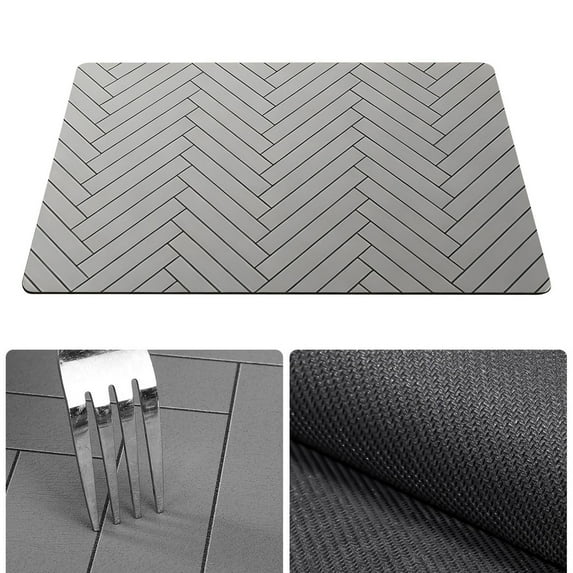 Dog Food Mat for Floors Waterproof Quick Dry Pet Placemat Cat Feeding Bowls Mats for Food and Water Non-Slip Waterproof Placemat for Food and Water Dishes, Easy Clean, Grey, 23.6"x15.7"