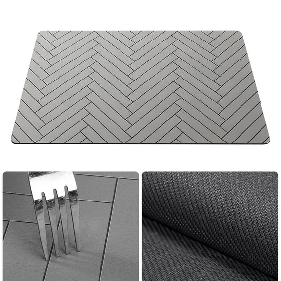 Dog Food Mat for Floors Waterproof Quick Dry Pet Placemat Cat Feeding Bowls Mats for Food and Water Non-Slip Waterproof Placemat for Food and Water Dishes, Easy Clean, Grey, 23.6"x15.7"