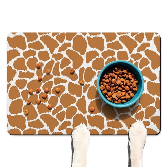 Dog Food Mat with Glitter Leopard Print, Absorbent Waterproof Pet Feeding Mat, Non-Slip, Quick Dry, Easy Clean Mat Featuring Fashionable Animal Spots and Texture