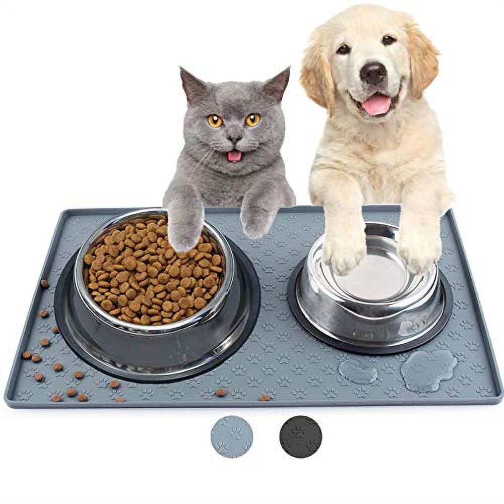 Silicone Mat Waterproof Dog Bowl Mat to Protect Floors Cat 