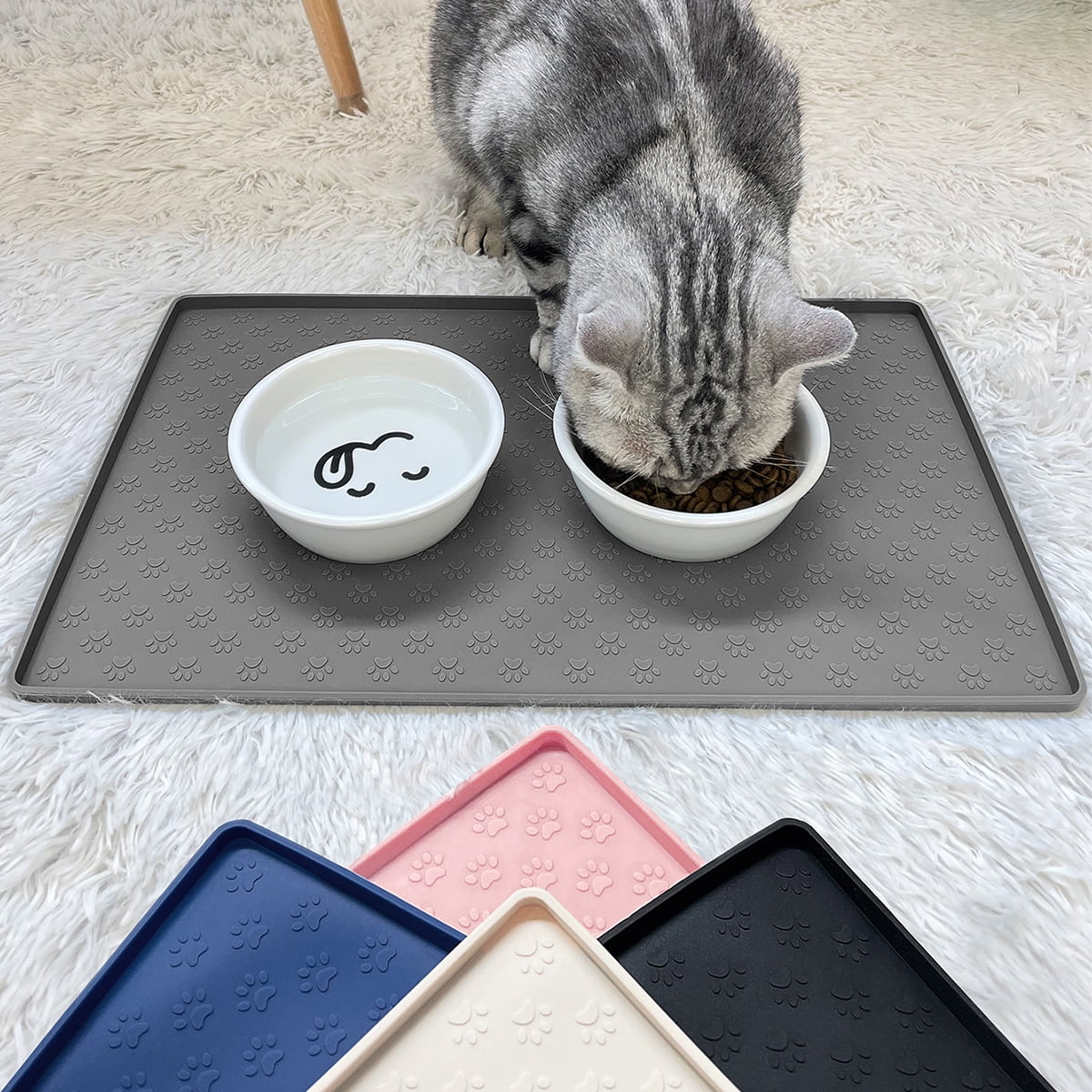 Dog Food Mat, Pet Placemat for Dogs and Cats, Waterproof Pet Feeding