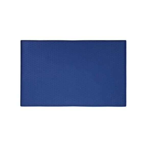 Dog Food Mat, Waterproof Silicone Pet Feeding Mat with Raised Edges for Dogs, Non-Slip, Easy to Clean Blue