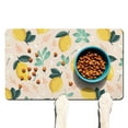 thumbnail image 1 of Dog Food Mat with Bright Floral Lemon Pattern, Waterproof Absorbent Pet Feeding Mat, Non-Slip, Quick Dry, Easy Clean Mat for Kitchen and Bathroom, 1 of 5