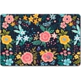 thumbnail image 1 of Dog Food Mats for Floors, 16"x24" Non-Slip Super Absorbent Pet Food Mat, Dishwasher Dog Mat for Food and Water, Cute Rubber Pet Feeding Mat for Dog Cat(Black Flower), 1 of 6