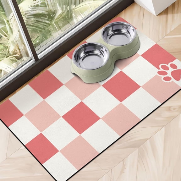 Dog Food Mats for Floors, Absorbent Quick Dry Pet Cat Food Mat, Dog Bowl Mats for Food and Water Dispenser Mat, Eco-Friendly Dog Accessories Pet Supplies 12"x20"