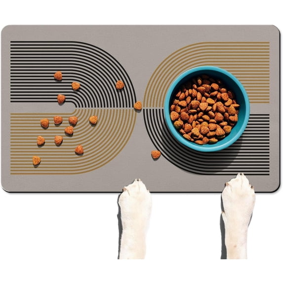 Dog Food Mats for Floors, Absorbent Quick Dry Pet Cat Food Mat, Dog Bowl Mats for Food and Water Dispenser Mat, Eco-Friendly Dog Accessories Pet Supplies 12"x20"
