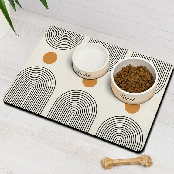 Dog Food Mats for Floors, Absorbent Quick Dry Pet Cat Food Mat, Dog Bowl Mats for Food and Water Dispenser Mat, Eco-Friendly Dog Accessories Pet Supplies 12"x20"