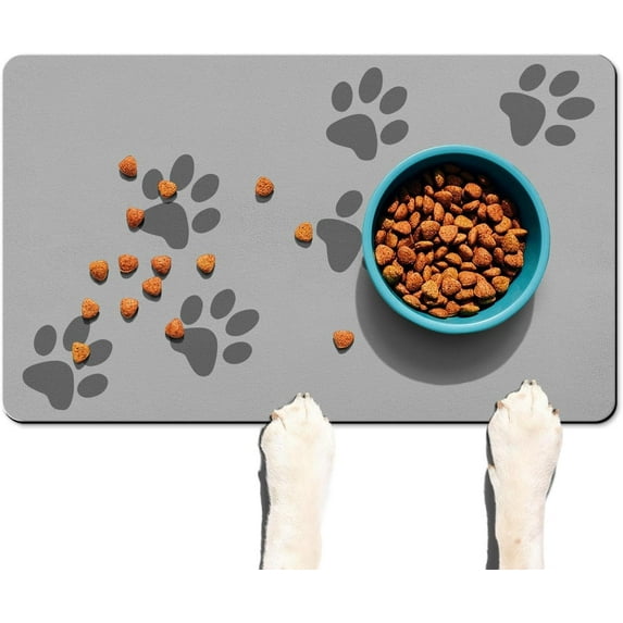 Dog Food Mats for Floors, Absorbent Quick Dry Pet Cat Food Mat, Dog Bowl Mats for Food and Water Dispenser Mat, Eco-Friendly Dog Accessories Pet Supplies 12"x20"