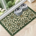 thumbnail image 1 of Dog Food Mats for Floors Waterproof, Absorbent Quick Dry Pet Cat Food Mat, Water Bowl Mats Pet Feeding, Eco-Friendly Accessories Pet Supplies (16"x24",Green Flower B), 1 of 6