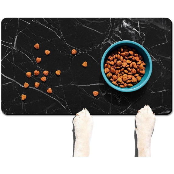 Dog Food Mats for Floors Absorbent, Pet Cat Food Mat - Quick Dry Dog Bowl Mats for Food and Water, Eco-Friendly Boho Pet Supplies