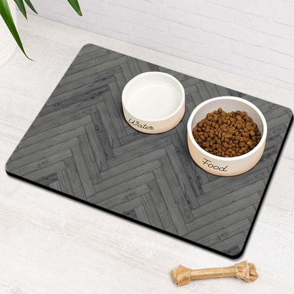 Dog Food Mats for Floors Super Absorbent, Pet Cat Food Mat - Non Slip Dog Bowl Mats for Food and Water, Eco-Friendly Boho Dog Placemats Feeding Mat