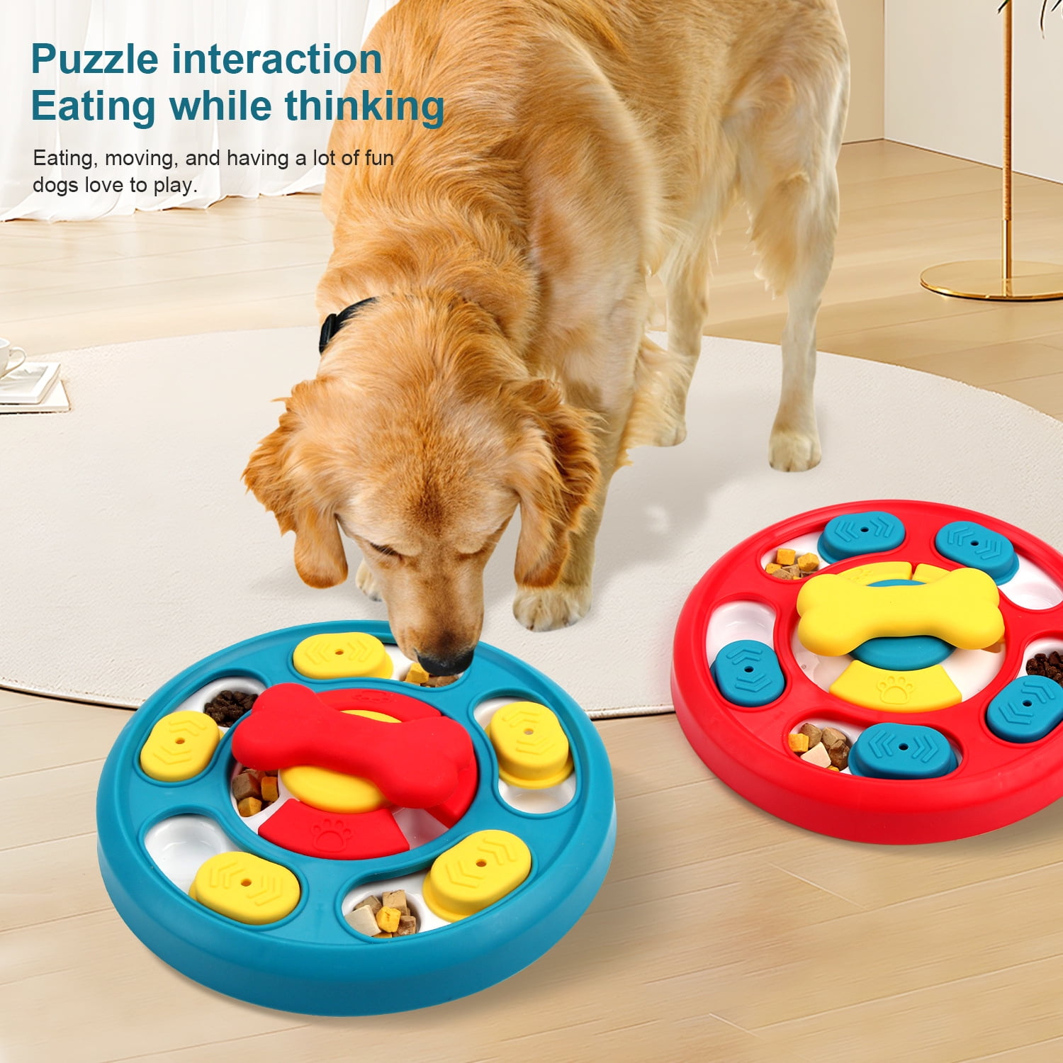 Dog Food Puzzle Feeder Toys for IQ Training & Mental Enrichment, Treat Brick Interactive Toy Slow Feeder, Dispenser, Dispensing