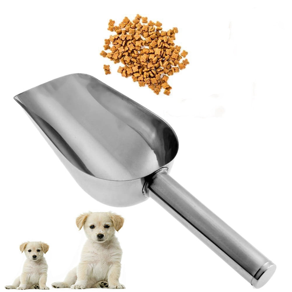 Amazing Fashion Dog Food Scoop Stainless Steel Feed Scooper for Home Pet Food Shovel Stainless Steel Pet Scoops to Serve Dry Food to Your Pet, Silver