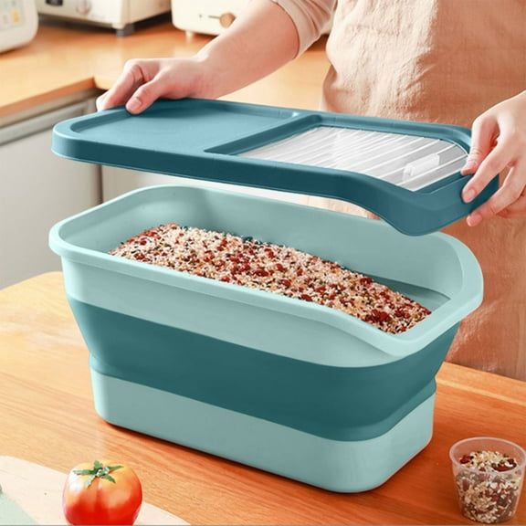 Dog Food Storage 12-15 Kg Airtight With Hinged Lid Wheels Large Foldable Food Box For Dog Food Bin Dog