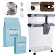 thumbnail image 1 of Dog Food Storage Container, 30 Lbs & 11 Lbs Combo, Cat Food Storage Container, Dog Treat Container, Airtight Insect-Proof Design, Stackable, Smooth-Pulley System, Easy Mobility, Secure Storage Bucket, 1 of 11