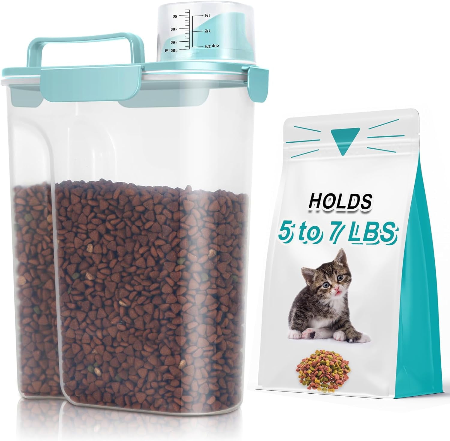 Dog Food Storage Container 5-7 lbs, Airtight Cat Food Container with ...