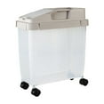 thumbnail image 1 of Dog Food Storage Container, Airtight Pet Food Storage Container for Dogs Cats with Measuring Cup and Rolling Wheel for Dog Cat Bird and Other Pet Food Storage Bin, 11.02x5.11x13.38", 1 of 3