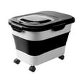 thumbnail image 1 of Dog Food Storage Container Collapsible Dog Food Container Kitchen Grains Container Airtight Tank Organizer 10kg Rice Box for Nuts, Pet Food Black, 1 of 10