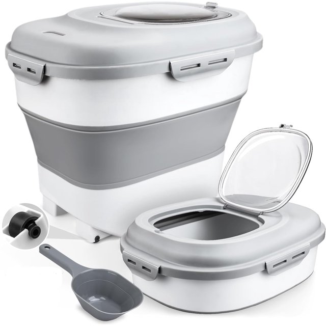 Dog Food Storage Container, Collapsible Pet Food Container with