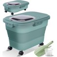 thumbnail image 1 of Dog Food Storage Container with Lids, Airtight 30 35 Lbs Rice Cereal Flour Sugar Containers Dispenser, Sealable 20 25 Lbs Dog Pet Cat Bird Seed Kitchen Holder Bin Bucket with Rolling Wheel, 1 of 8