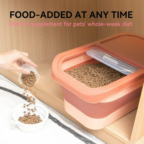 Dog Food Storage Container Moisture-proof Split Design  Easy to Disassemble Sealed Well Collapsible Capacity Food Containers Folding Pet Food Container Pink
