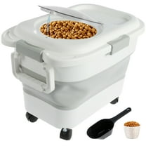 Dog Food Storage Containers 15-20 Lbs Collapsible Dog Food Storage Container with Removable Wheels-with Measuring Cup &Scoop Cat Food BinWith Small Pet Food Container to Keep Dry Food Fresh