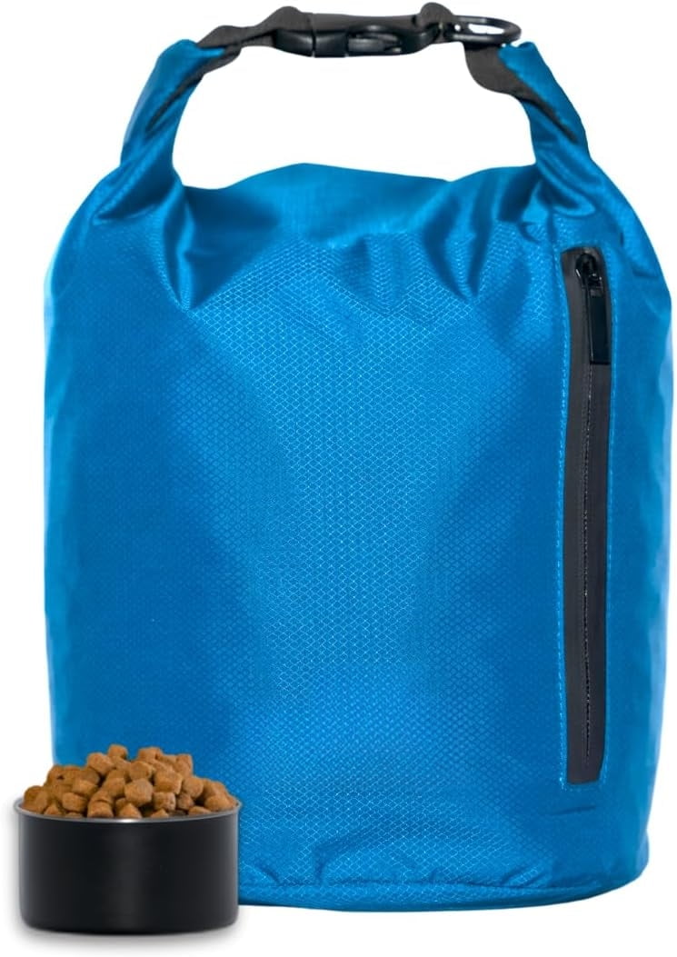 Dog Food Travel Bag w/ 1 Cup Scoop and Zipper Side Pocket | Waterproof ...