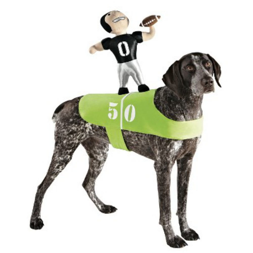 Dog Football Player Costume Plush Pet Rider Superbowl Outfit S/M 