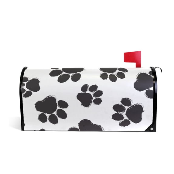 Dog Footprint Magnetic Mailbox Covers 18"x 20.8" Post Box Wraps Garden Yard Decor