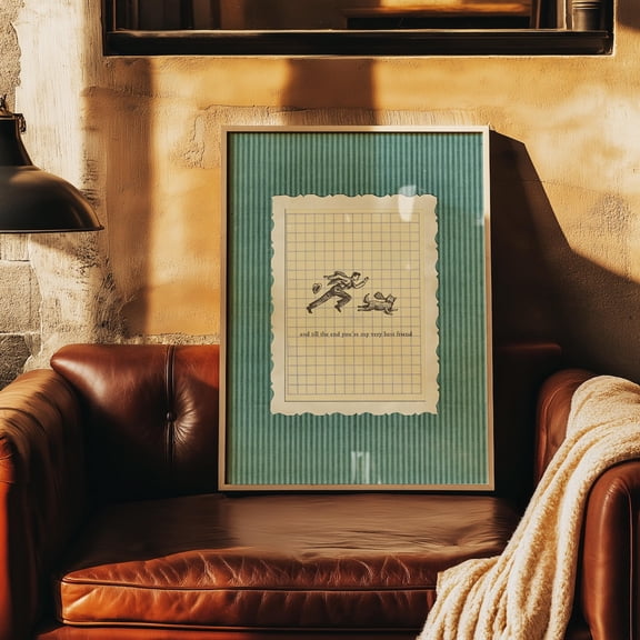 Dog Friendship Vintage Collage Wall Art, Unframed Paper Print Size 8x12