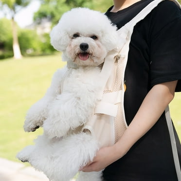 Dog Front Carrier Backpacks for Small Dogs, Legs Out Pet Carrier Sling Backpack with Adjustable Padded Ventilated Shoulder Straps, Easy-Fit for Traveling Hiking Camping