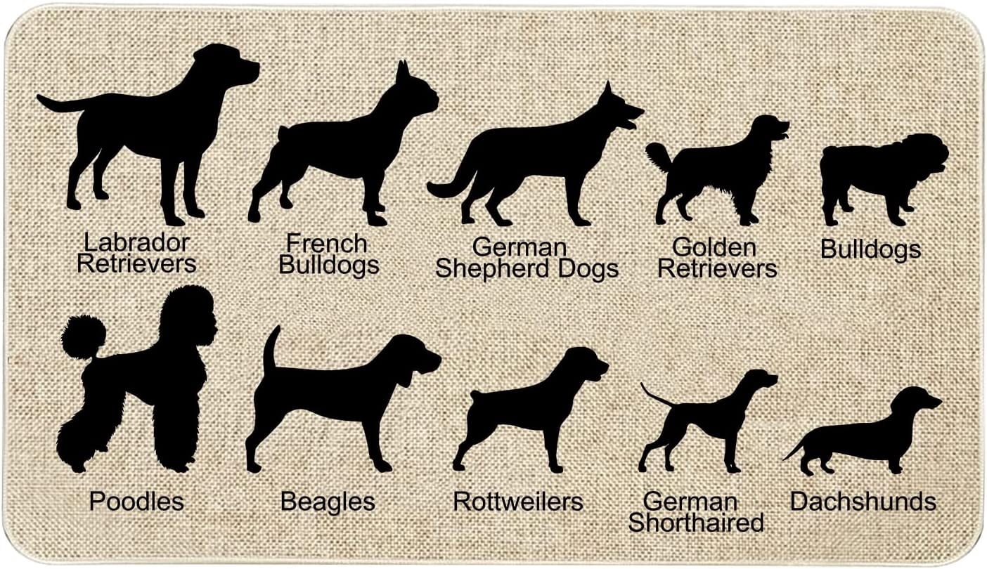Dog Front Door Mat 30 X 17 Inch Funny Dog Doormat Indoor Outdoor Entrance Linen Floor Mat Non Slip Rubber Dog Welcome Mats Farmhouse Decor Gifts