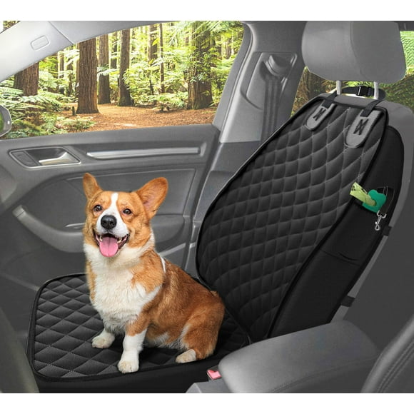 Dog Front Seat Cover Protector Against Dirt & Fur Waterproof, ScratchProof & Nonslip Durable Pets Seat Covers, Front Seat Dog Cover for Cars, Trucks & SUVs