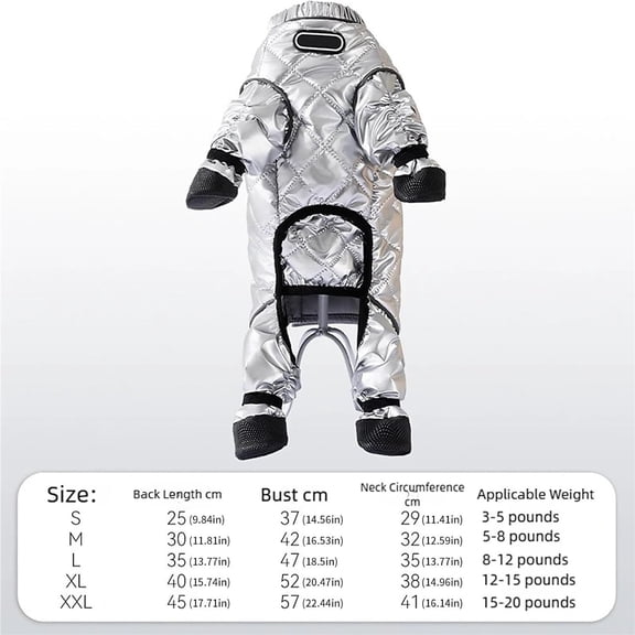 Dog Full Body Winter Snowsuit, Warm and Protective Coat Jumpsuit for Small Breeds Outdoor Snow Activities, Thermal Insulated Dog Jacket with Booties