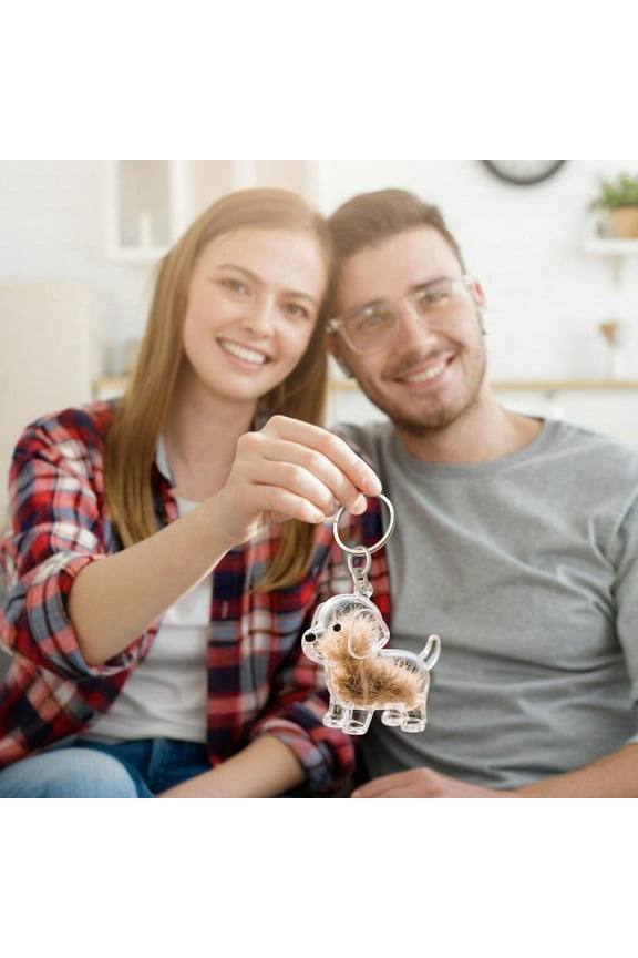 Dog Fur Keepsake, Acrylic Pets Fur Memory Charm, Dog Hair Keychain, Cute Dogs Hair Collector Keychain, Refillable Pet Furs Keepsake Storage, Transparent Key Chain Holder Gifts for Pet Lovers