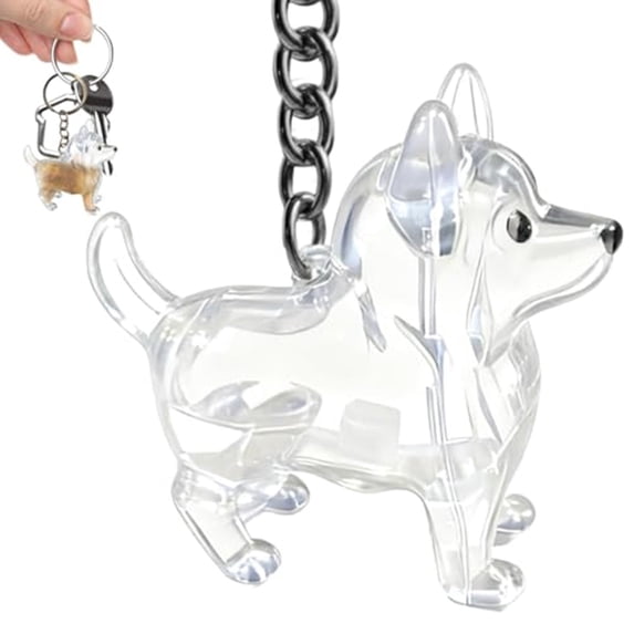 Dog Fur Keepsake, Dog Hair Collector Keychain, DIY Pet Fur Memory Capsule, Cute Dogs Hair Collector Keychain, Transparent Refillable Pet Furs Keepsake Storage, Gifts for Pet Lovers, Style A