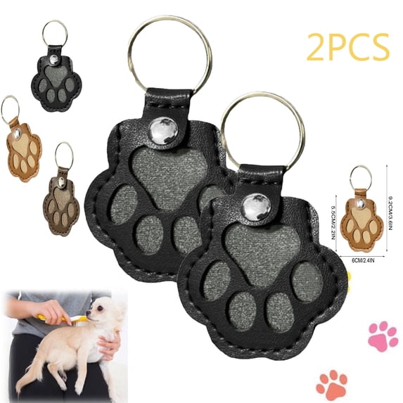 Dog Fur Storage Keychain, Cute Leather Paw Keychain Pet Hair Keepsake Keyring, Cat Paw Shaped Keychain, Pet Memorial Gifts for Bag Purse Paw Charm Key Holder