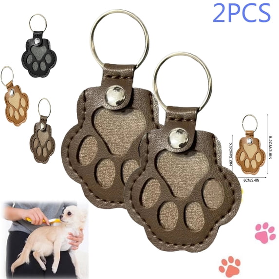 Dog Fur Storage Keychain, Cute Leather Paw Keychain Pet Hair Keepsake Keyring, Cat Paw Shaped Keychain, Pet Memorial Gifts for Bag Purse Paw Charm Key Holder