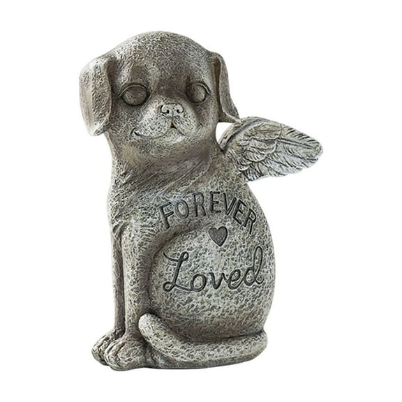 Dog Garden Statue - Pet Memorial Stone - Dog Grave Marker Pet Memorial Tombstone Resin Ornaments Home Courtyard Garden Pet Monument Crafts Outdoor Decoration Deceased Pet Gifts