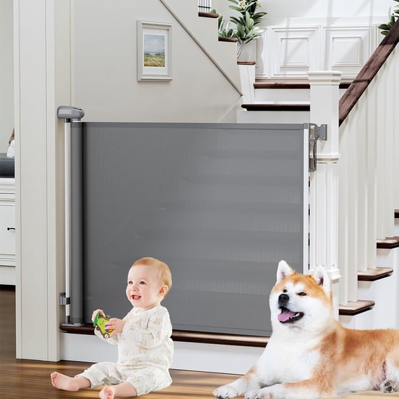 Dog Gate - Extends to 54" Wide, 34" Tall - Stair, Doorway & Hallway Use