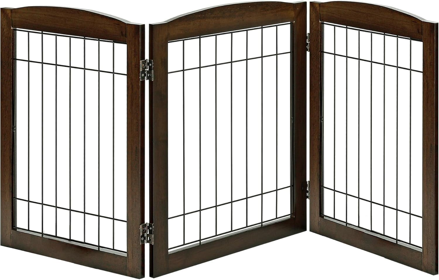 Dog Gate Indoor Freestanding,Wire Pet Gate Foldable Wooden Dog gate for